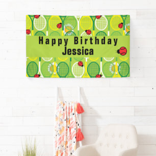 Banderoles Jolies raquettes de tennis avec coccinelle