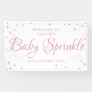 Banderoles Jolis Cœurs Roses d'Amour Bébé Fille Sprinkle Bien