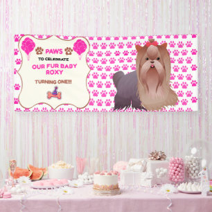 BANDEROLES JOLIS PATTE ROSE ANIMAL DE COMPAGNIE 2,5 X 6 VINYL