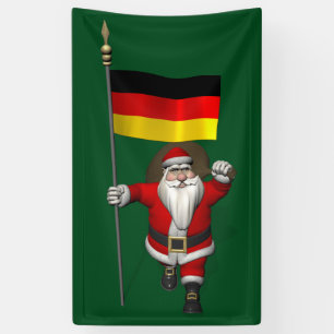 Banderoles Jolly Santa Claus Avec Bundesflagge Allemand