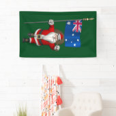 Banderoles Jolly Santa Claus Avec Drapeau Australie (En situation)