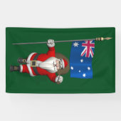 Banderoles Jolly Santa Claus Avec Drapeau Australie (Horizontal)