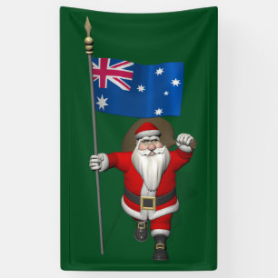 Banderoles Jolly Santa Claus Avec Drapeau Australie