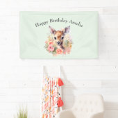 Banderoles Jote Cerf Entouré D'Anniversaire Rose (En situation)