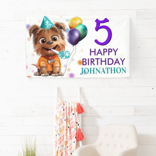 Banderoles Jote Chien Chien Chien Chien Anniversaire (En situation)