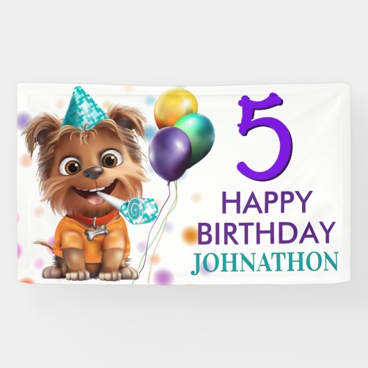 Banderoles Jote Chien Chien Chien Chien Anniversaire (Horizontal)
