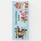 Banderoles Jouer Puzzle Balloon Joyeux fête d'anniversaire (Vertical)