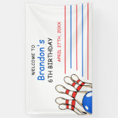 Banderoles Jouer Red & Blue Bowling thème 6e anniversaire (Vertical)