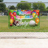 Banderoles Joueur de baseball Joyeux anniversaire avec ballon (En situation)