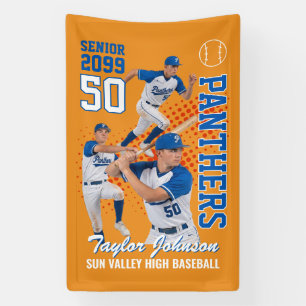 Banderoles Joueur de baseball senior Photo personnalisée Spor