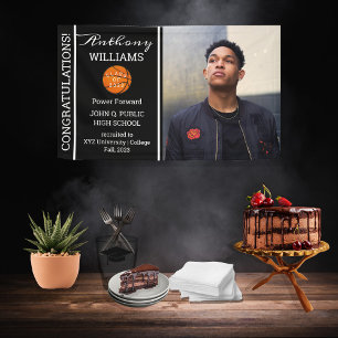 Banderoles Joueur de basket-ball photo noir Diplôme blanc