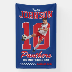 Banderoles Joueur de football Maillot personnalisé Photo Numé