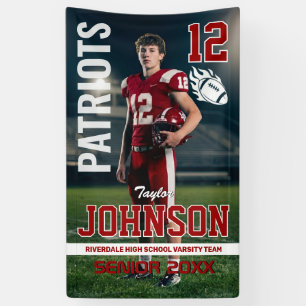 Banderoles Joueur de football nuit senior photo personnalisée