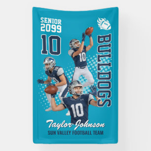 Banderoles Joueur de football senior Collage de photo personn