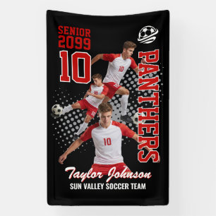 Banderoles Joueur de football senior Collage de photos person