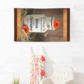 Banderoles Joug de lait blanc rustique avec fleurs Mariage Bi (En situation)