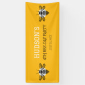 Banderoles Jour d'abeilles Jaune moderne 4e fête d'anniversai (Vertical)