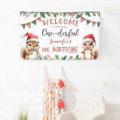 Banderoles Jour d'anniversaire de Noël d'écureuil d'hiver (En situation)