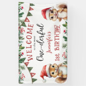 Banderoles Jour d'anniversaire de Noël d'écureuil d'hiver (Vertical)