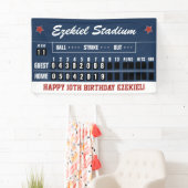 Banderoles Jour d'anniversaire du plateau de baseball vintage (En situation)