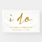 Banderoles Jour de mariage Élégant minimal Or simple et blanc (Horizontal)