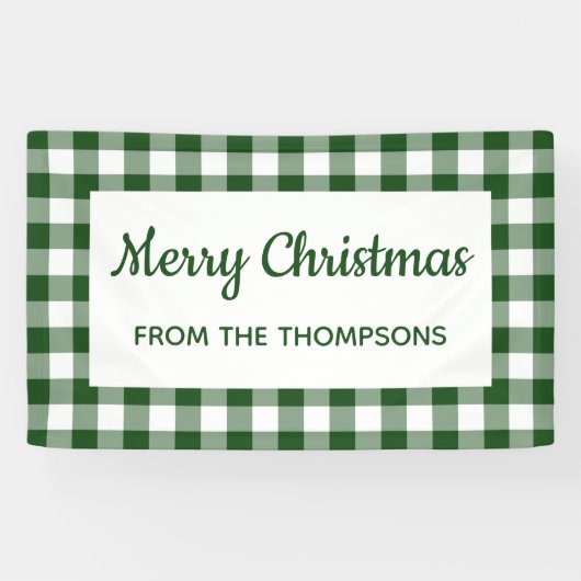 Banderoles Jour de Noël du Buffle Blanc Vert (Horizontal)