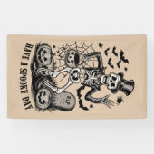 Banderoles Jour éffrayant Halloween Witch Squelette (Horizontal)