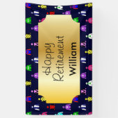 Banderoles Joyeuse course de chevaux de retraite Jockey Soies (Vertical)