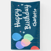 Banderoles Joyeuse fête d'anniversaire Girly Blue (Vertical)