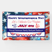 Banderoles Joyeuse fête de l'indépendance | 4 juillet (Horizontal)