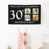 Banderoles Joyeuse fête de photos d'anniversaire Noir et blan (En situation)