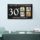 Banderoles Joyeuse fête de photos d'anniversaire Noir et blan (Salon professionnel)