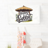 Banderoles Joyeuse fête juive Sukkot Hanoukka (En situation)
