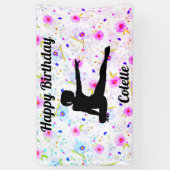 Banderoles Joyeuse Gymnastique d'anniversaire Custom Floral B (Vertical)