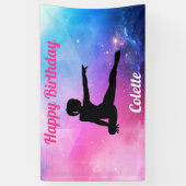 Banderoles Joyeuse Gymnastique d'anniversaire rose et bleu ba (Vertical)