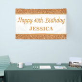 Banderoles Joyeuse Parties scintillant d'or de 40e anniversai (Salon professionnel)