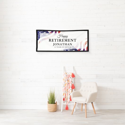 Banderoles Joyeuse retraite Drapeau américain (En situation)