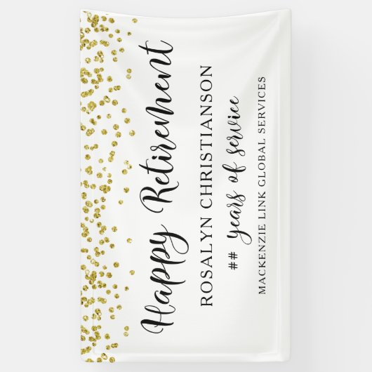 Banderoles Joyeuse retraite Écriture personnalisée avec confe (Vertical)