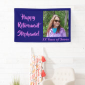 Banderoles Joyeuse retraite foncée violette photo retraite (En situation)