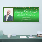 Banderoles Joyeuse retraite Green Gold Confetti One Photo (Salon professionnel)