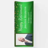 Banderoles Joyeuse retraite Green Gold Confetti One Photo (Vertical)