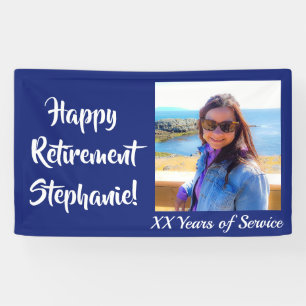 Banderoles Joyeuse retraite Marine Bleu Photo Parti de retrai