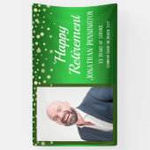 Banderoles Joyeuse retraite verte avec Confetti une photo (Vertical)