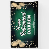 Banderoles Joyeuse retraite verte et or  (Vertical)