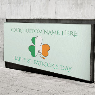 Banderoles Joyeuse Saint-Patrick avec nom personnalisé Shamro