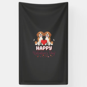 Banderoles Joyeuse Saint-Valentin Couple de Beagles