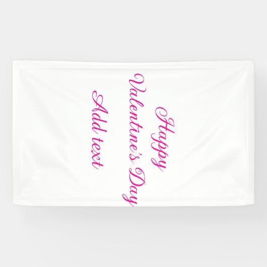 Banderoles Joyeuse Saint-Valentin texte rose nom message (Horizontal)