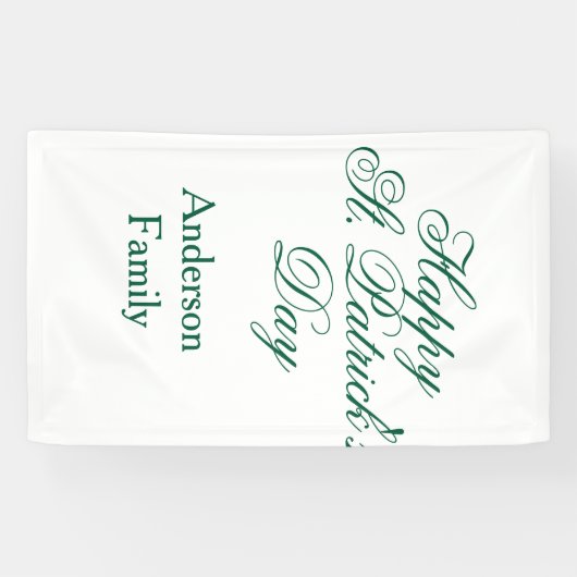 Banderoles Joyeuse St. Patrick famille nom vert sminimal (Horizontal)