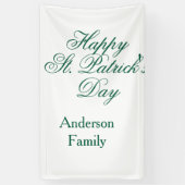 Banderoles Joyeuse St. Patrick famille nom vert sminimal (Vertical)