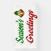 Banderoles Joyeuses Fêtes Bells Noël rouge vert script (Verticale)